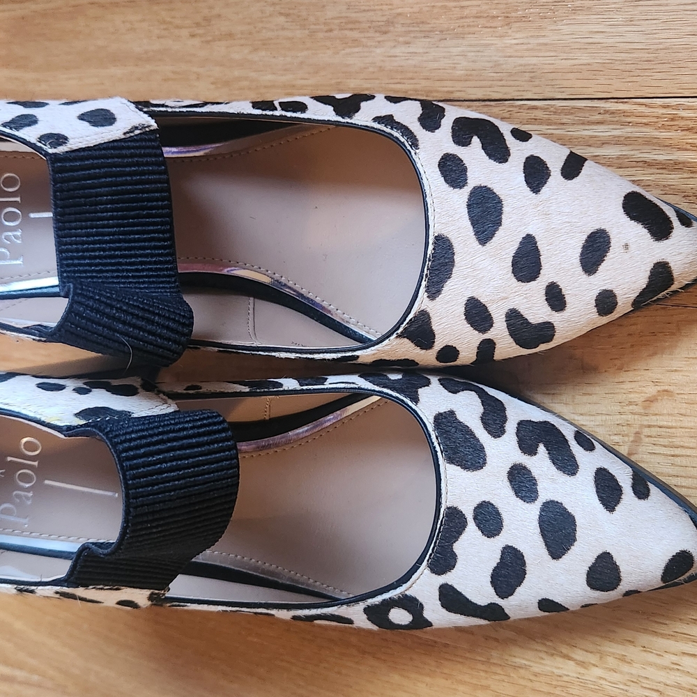 Paolo Black and Cream Leopard Print Women's Shoes